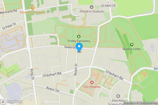 Map location for Flat E, 34 Roslin Street, Aberdeen, Aberdeen City AB24 5PD