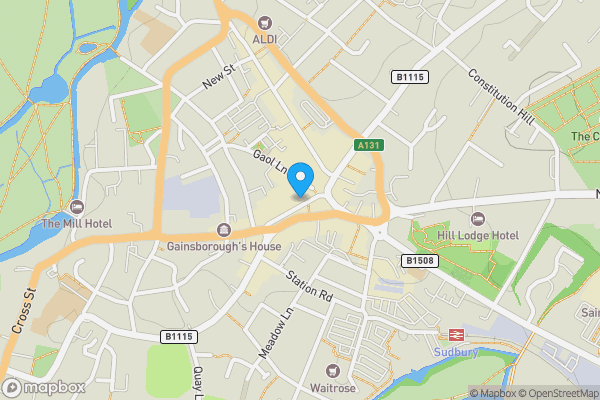 Map location for 18a Market Hill Sudbury Suffolk CO10 2EA