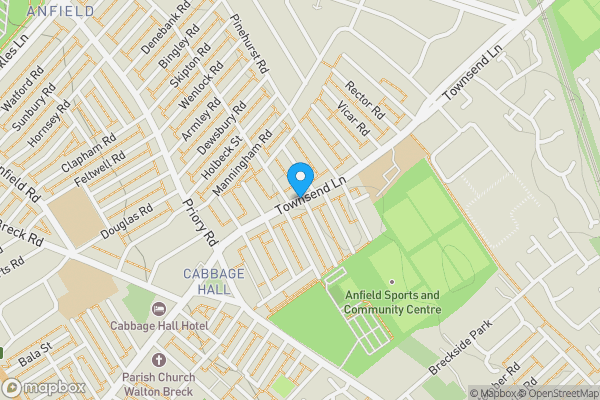 Map location for 53a &amp; 53b Townsend Lane, Anfield, Liverpool L6 0AX