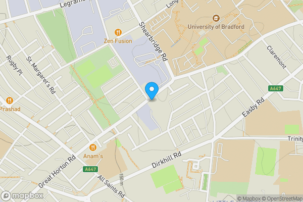 Map location for Studyroom B9B, Horton House, 135 Great Horton Road, Bradford, West Yorkshire, BD7