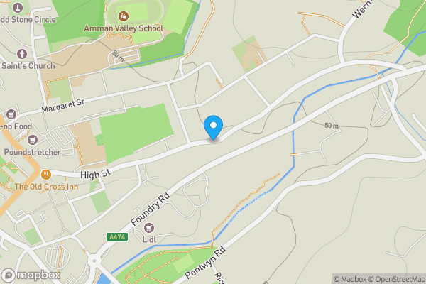 Map location for High Street, Ammanford, SA18 2NB