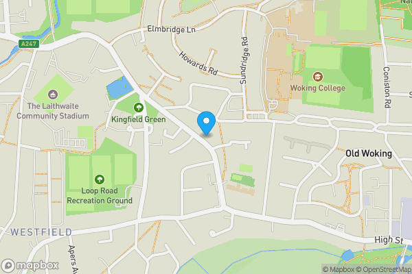 Map location for Fairview Villas, Kingfield Road, Woking, Surrey, GU22