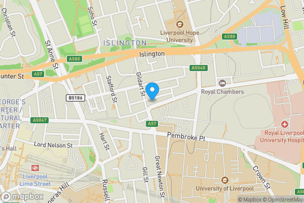 Map location for Room 3.1.4 Borden Court, 145-163 London Road, Liverpool, Merseyside L3 8JA