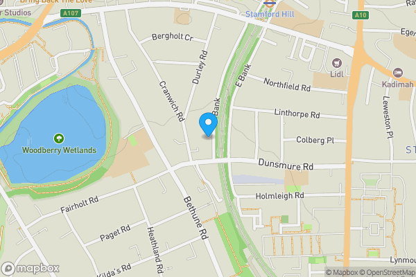 Map location for Flat 17 William Bullough Court, 39 - 44 West Bank, Stoke Newington, London, N16 5DD