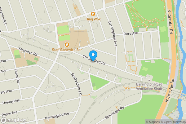 Map location for 64 Chesterford Road, Manor Park, London, E12 6LB