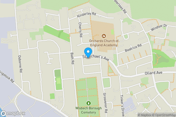 Map location for 14 Saint Michael's Avenue, Wisbech, PE13 3NW