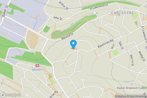 Map location for 102, 104, 106 Bawhirley Road Greenock, Greenock, PA15 2LU