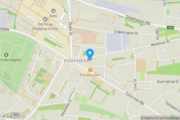 Map location for Portfolio of two flats , 54G Westmuir Street G31 5BJ & 2/3 447 Hawthorn Street G22 6EW, Glasgow, 