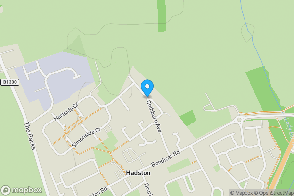 Map location for Chibburn Avenue, Hadston, Morpeth , NE65 9SX