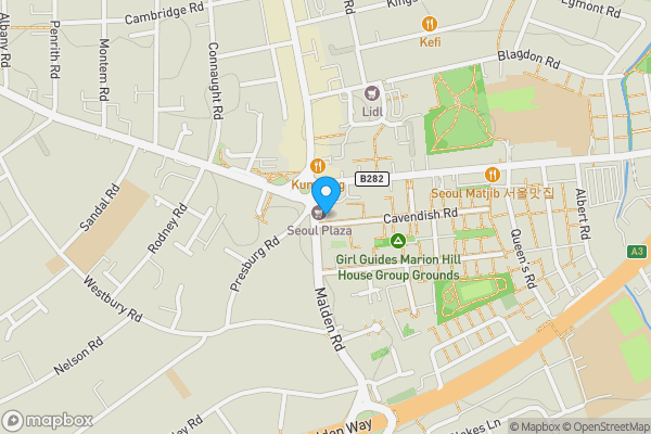 Map location for 128 Malden Road, New Malden, KT3 6DD