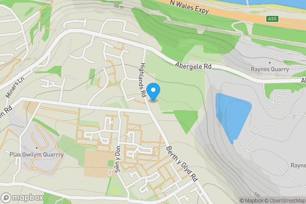 Map location for 29 Highlands Road , Colwyn Bay, Conwy , LL29 9HU