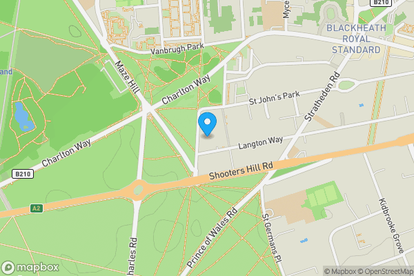 Map location for Garages & Land rear of 3 Vanbrugh Terrace, Blackheath, London, SE3 7AP