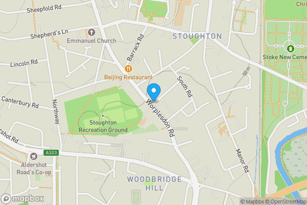 Map location for Garage To The Rear Of 90 Worplesdon Road, Guildford, Surrey, GU2 9RT