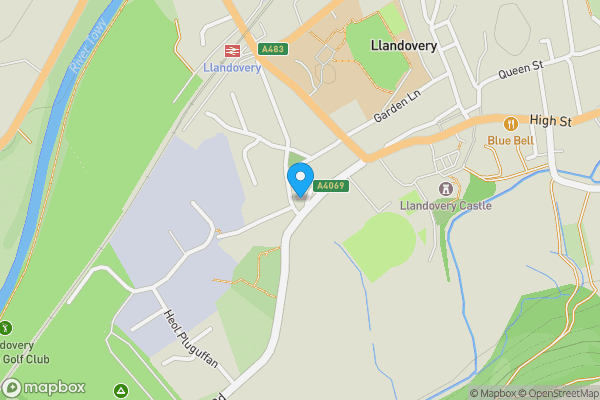 Map location for Llandingat House, 25 Broad Street, Llandovery, SA20 0AR