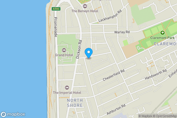 Map location for Flat 3, 2 Carshalton Road, Blackpool, Lancashire, FY1 2NR