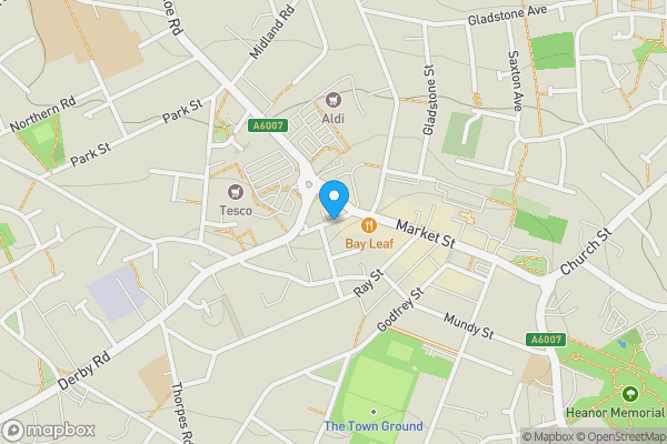 Map location for Derby Road, HEANOR, Derbyshire, DE75 7QG