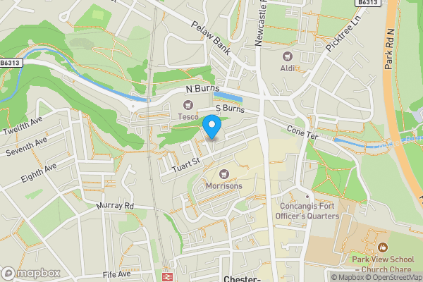 Map location for Cedric Cottage, Cooperative Street, Chester Le Street, County Durham, DH3 3EU