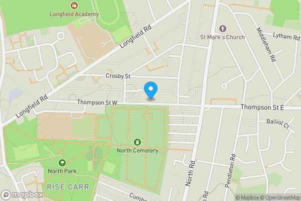 Map location for 66 Thompson Street West, Darlington, County Durham DL3 0HQ