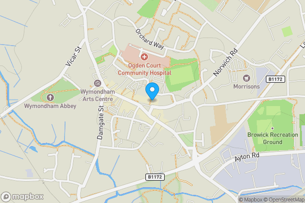 Map location for 6 Market Place, Wymondham, Norfolk, NR18 0AG