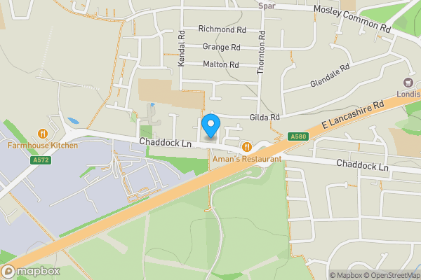 Map location for Land Adjoining 204 Chaddock Lane, Worsley, M28 1DN