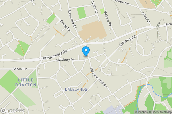 Map location for 8, Highfields, Market Drayton, TF9 1BT