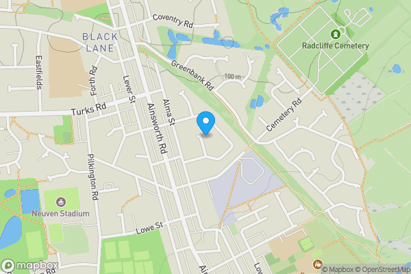 Map location for Alma Street Works, Meadowcroft, Manchester, Lancashire M26 4JP