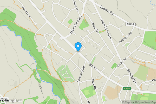 Map location for High Street, Coedpoeth, Wrexham