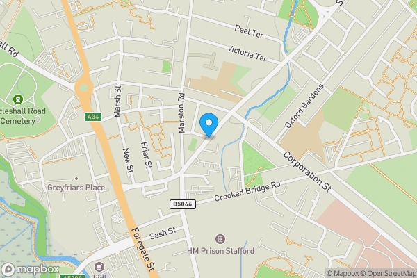 Map location for Sandon Road, Stafford, ST16 3ES