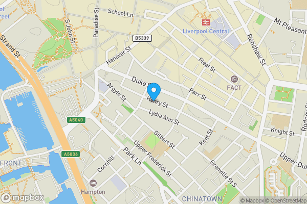 Map location for Unit D9 Bateson Building, 28 Henry Street, Liverpool, L1
