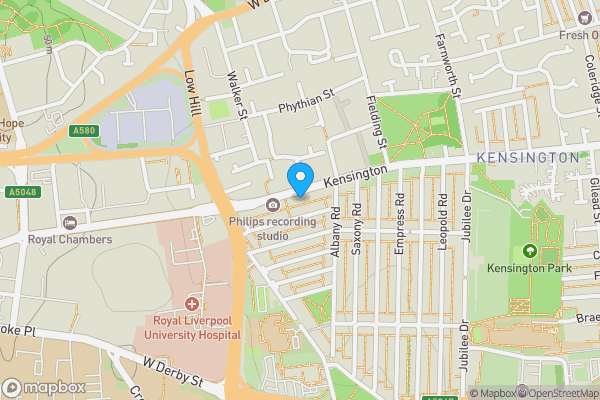 Map location for 54 Kensington, Liverpool, Merseyside, L7 8XB L7 8XB