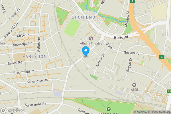 Map location for Flat 2, 15 Albany Road, Earlsdon, Coventry, West Midlands CV5 6JQ