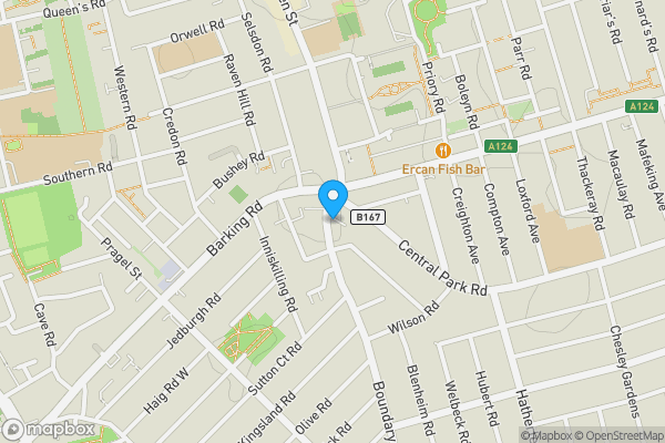 Map location for 1B Boundary Road, Plaistow, London E13 9PS