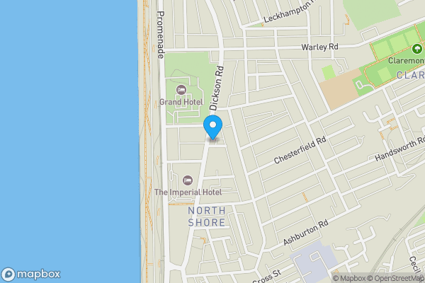 Map location for Flat 6, 203 Dickson Road, Blackpool, Lancashire FY1 2HQ