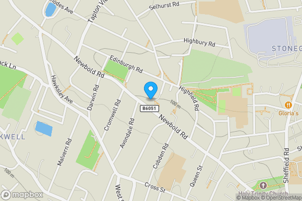 Map location for 22 Highfield Road, Chesterfield, S41 7EY