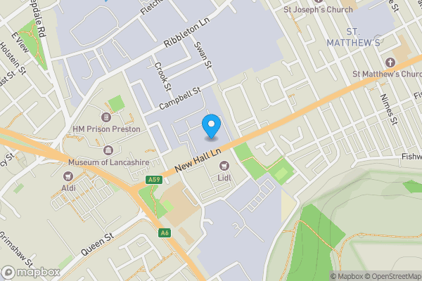 Map location for Apartment 49, Centenary Mill Court, New Hall Lane, Preston, Lancashire PR1 5JQ
