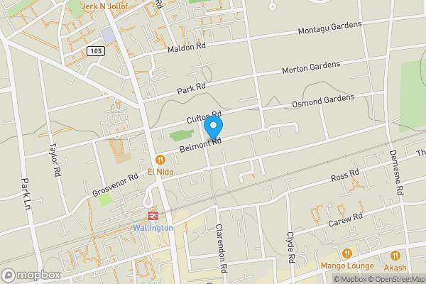 Map location for Belmont Road, Wallington, Surrey, SM6 8TB