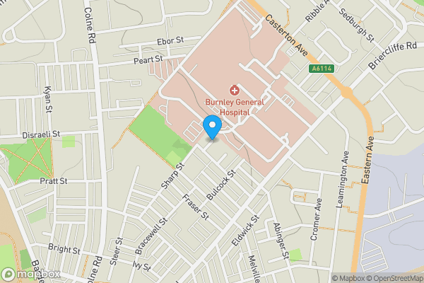 Map location for Hawes Terrace, BURNLEY, Lancashire, BB10 1UF