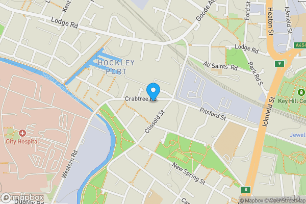 Map location for  10 Crabtree Road, Birmingham, West Midlands, B18 7HP