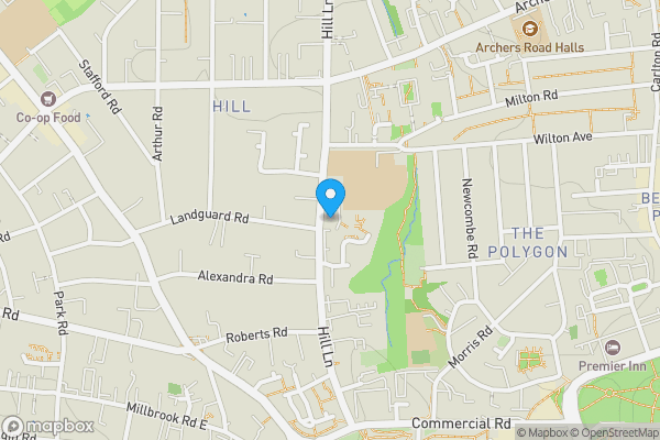 Map location for over 60's, hebron court, hill lane, southampton