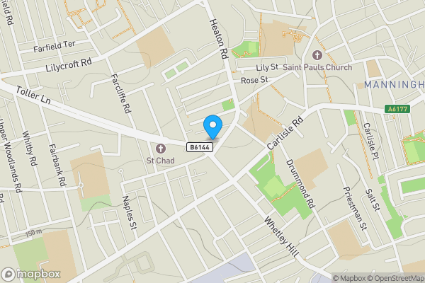 Map location for 17/17a Cross Road, Bradford, West Yorkshire BD8 8QN