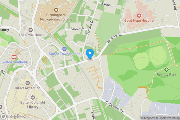 Map location for Rectory Road, SUTTON COLDFIELD, West Midlands, B75 7AS