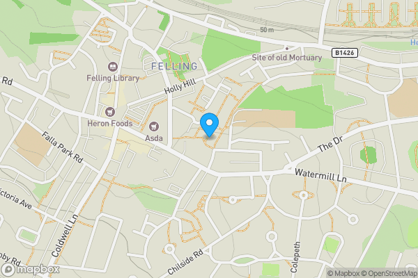 Map location for 43 Stainton Drive, Gateshead, NE10 9QU