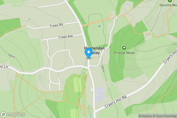 Map location for Land Lying to the East of Valley Road, Hughenden Valley, High Wycombe, Buckinghamshire, HP14 4PE