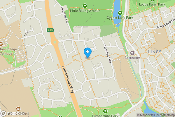 Map location for 16 Longueville Court, Lumbertubs, Northampton, Northamptonshire NN3 8HJ