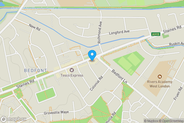 Map location for 473-475 Staines Road, Feltham, Middlesex, TW14 8BL