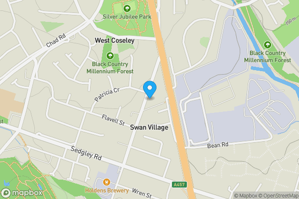 Map location for 53 Vicarage Road West, Dudley, West Midlands DY1 4NP
