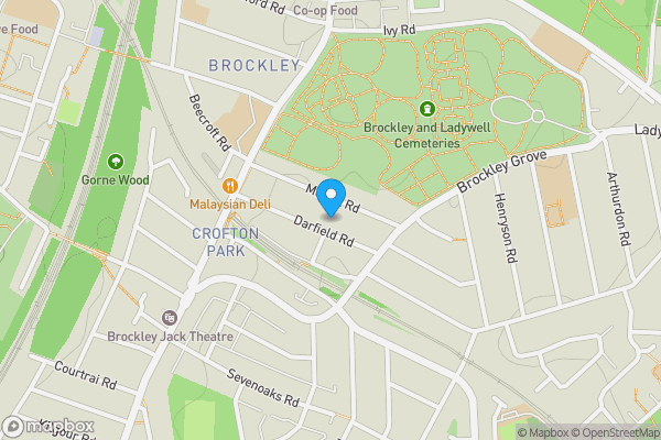 Map location for Darfield Road, London, SE4 1ET
