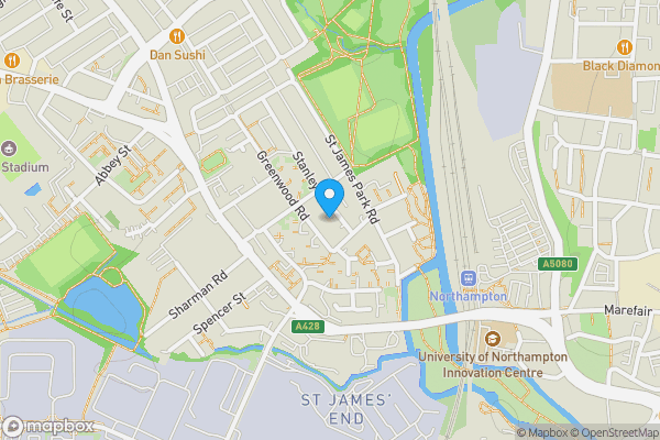 Map location for 14 Stanley Road, Northampton, NN5 5DT