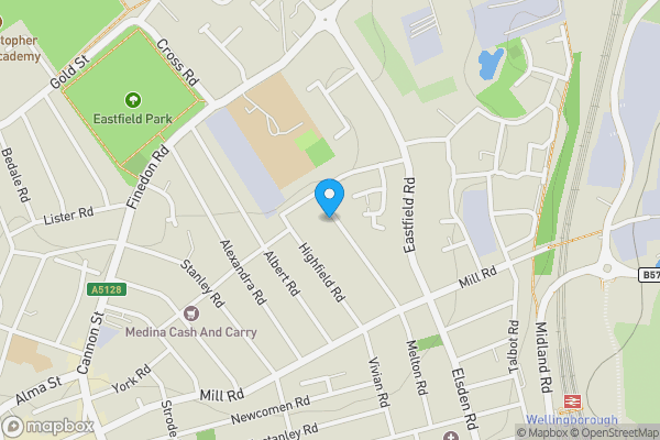 Map location for 119 Melton Road North, Wellingborough, Northamptonshire, NN8 1PW