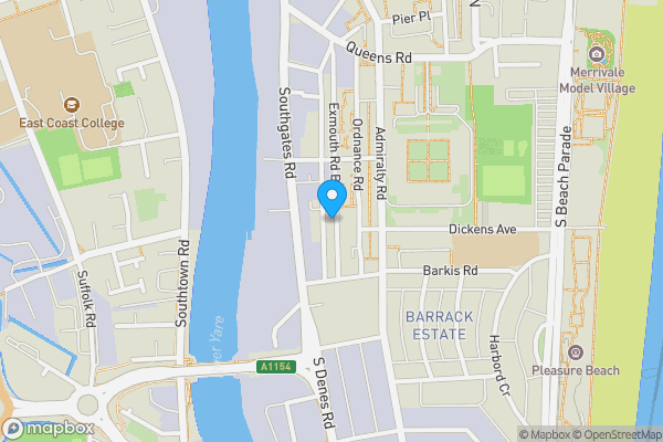 Map location for 56 Exmouth Road, Great Yarmouth, Norfolk, NR30 3DP